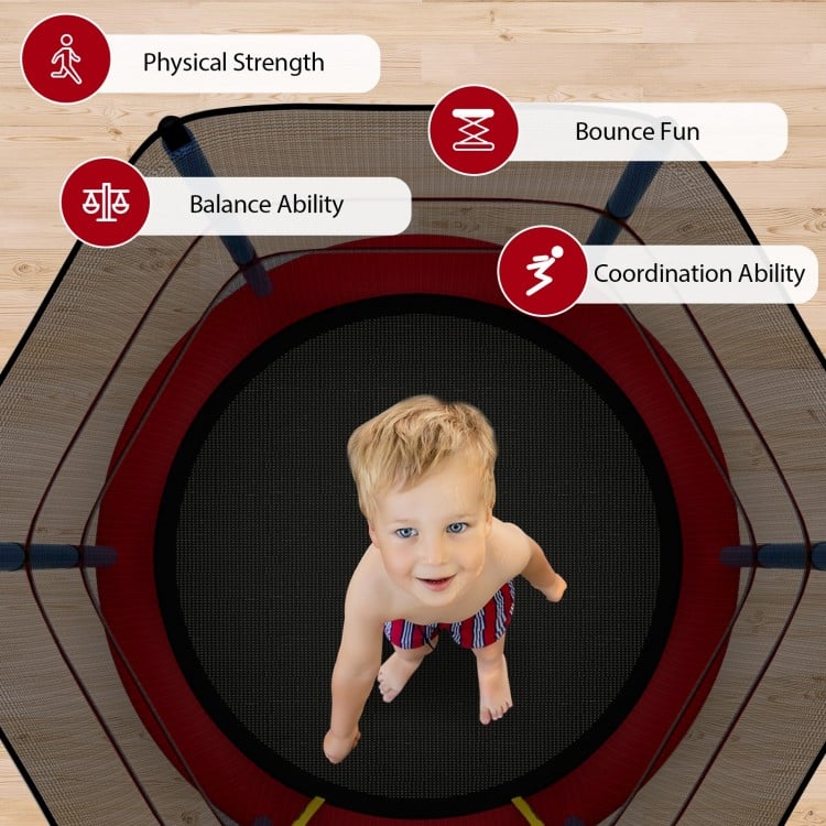 Kids Trampoline Recreational Bounce Jumper with Safety Enclosure Net