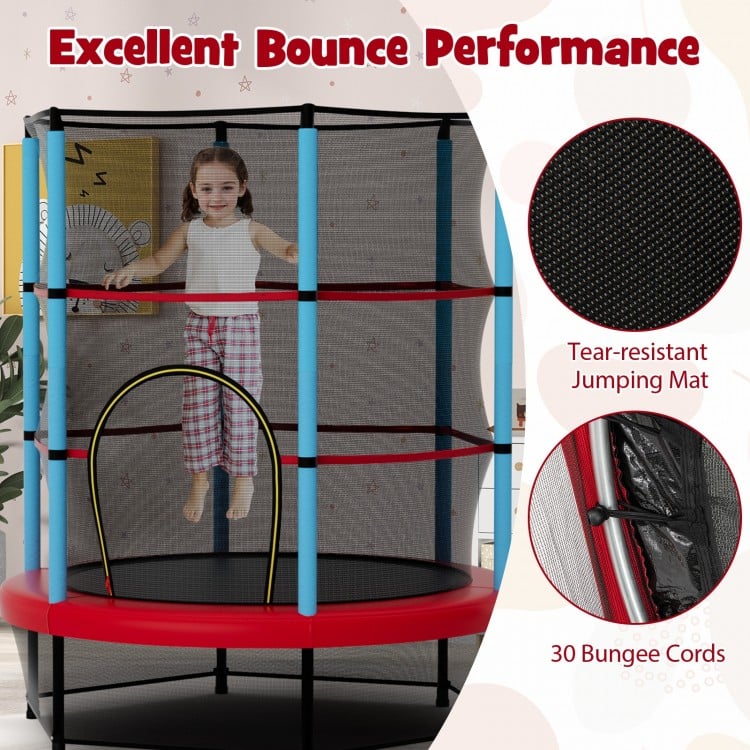 Kids Trampoline Recreational Bounce Jumper with Safety Enclosure Net