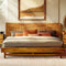 Elara Platform Bed Frame with Headboard – Solid Wood, 3D Woodgrain Panel, No Box Spring Needed, 30-Min Assembly