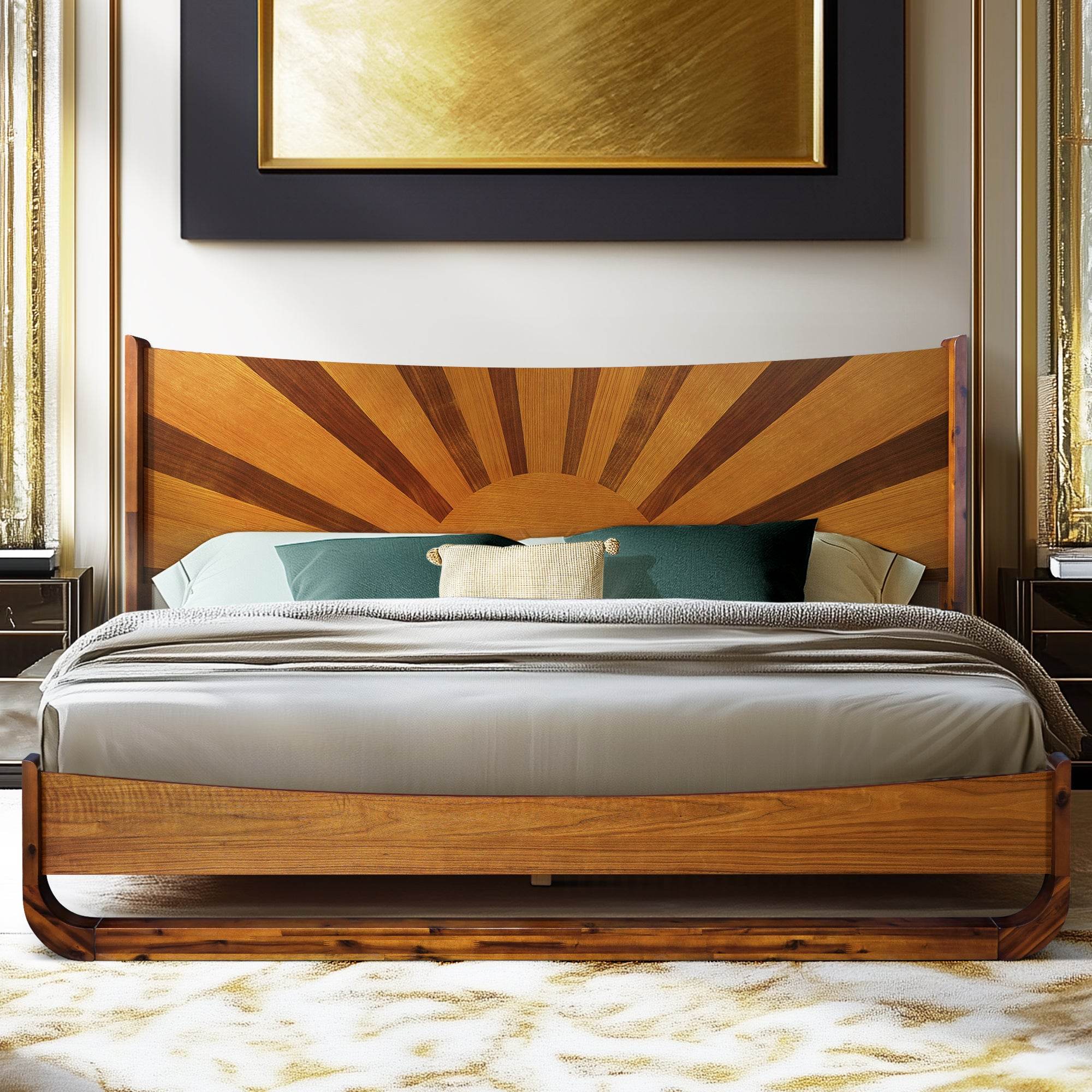 Sunset Platform Bed Frame With Headboard 