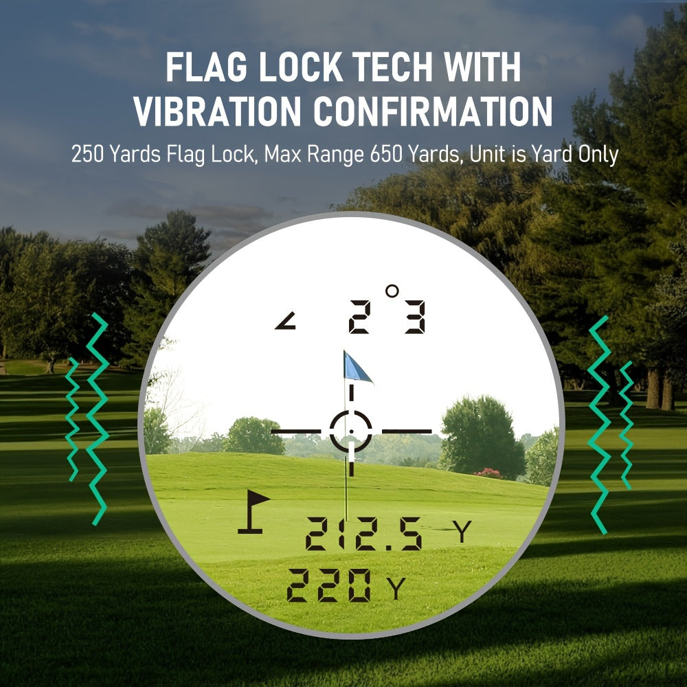 Nohawk 600m/2000ft Golf Range Finder – USB Rechargeable with Angle Switch, Slope Compensation, Flag Locking, 6X Magnification – Durable Black and Red Plastic Case, Modern Golf Accessory 