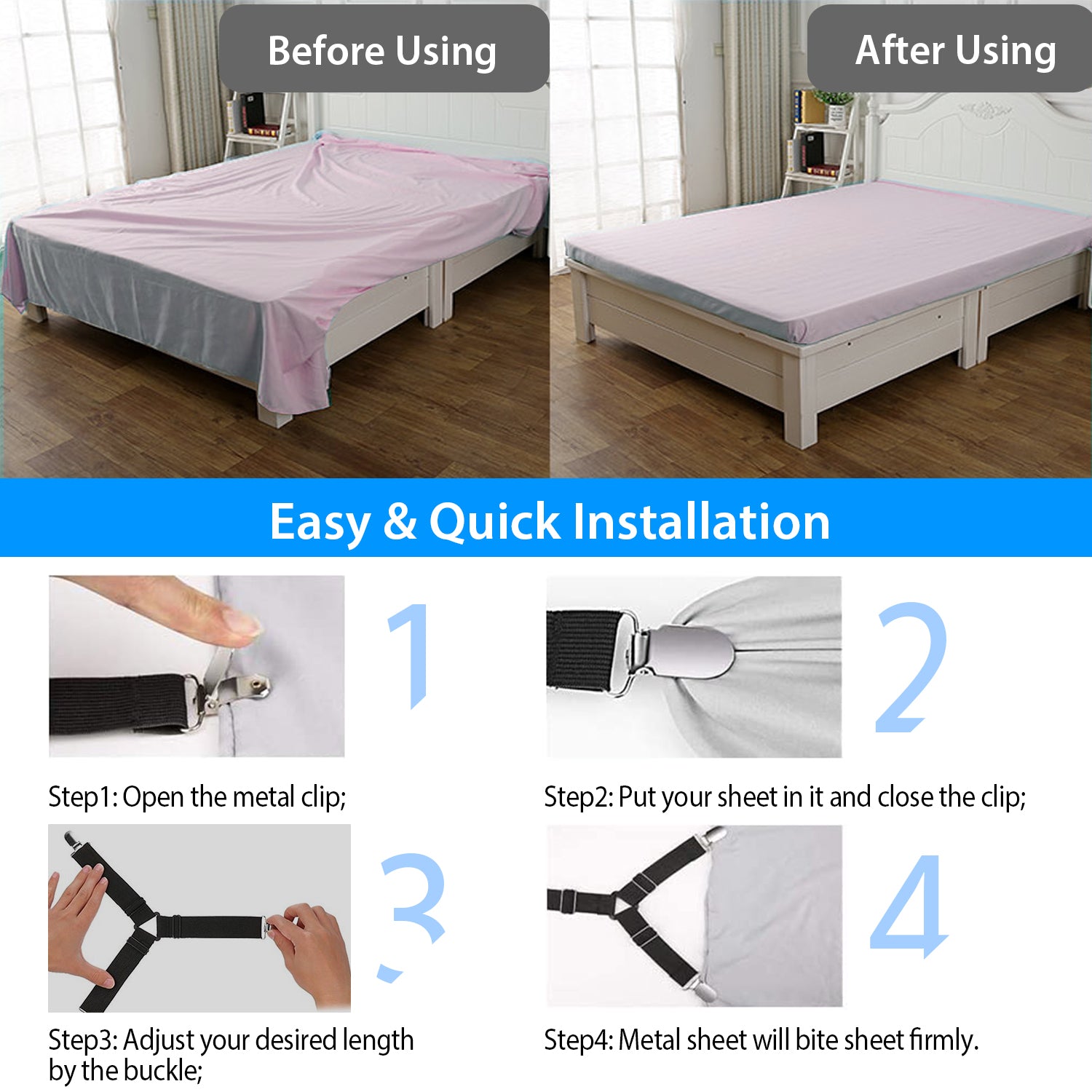 4Pcs Bed Sheet Fastener Holder Triangle Mattress Suspender Straps Grippers Clip For Covers Sofa Cushion 