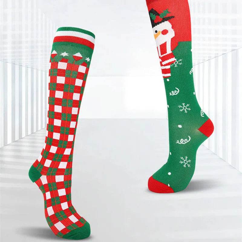 Compression Stockings Christmas Sports High Elastic Breathability 