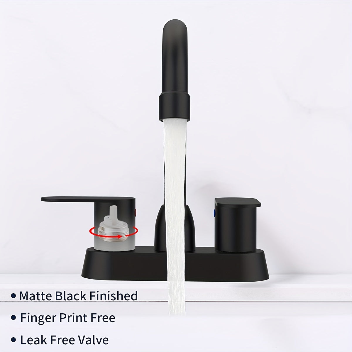 1pc Bathroom Face Basin Faucet, Bathroom Washbasin Faucet, 4 Inch Double Handle Face Basin Faucet 