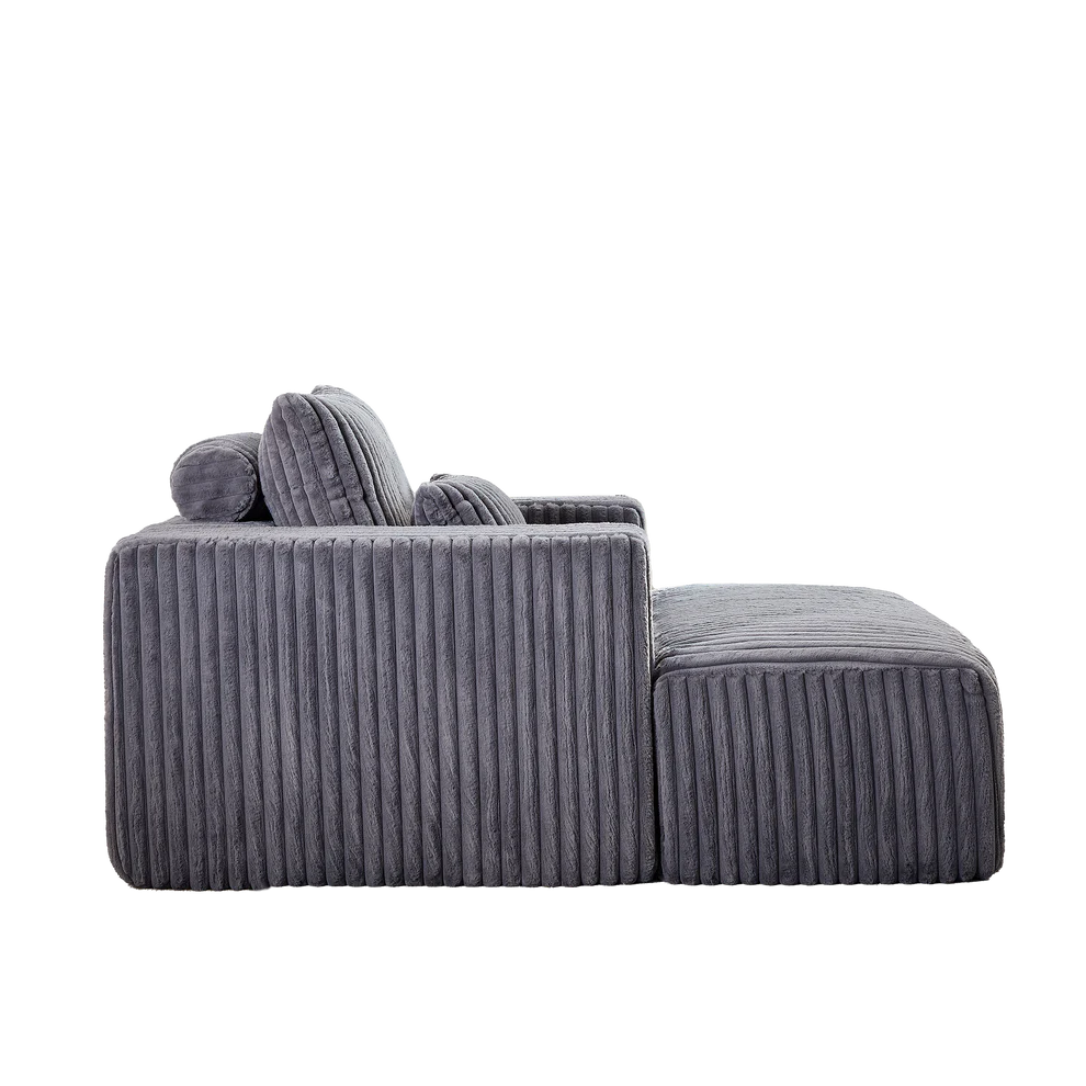 62.5-Inch Corduroy Sponge Sofa Lounge Chair No Assembly 