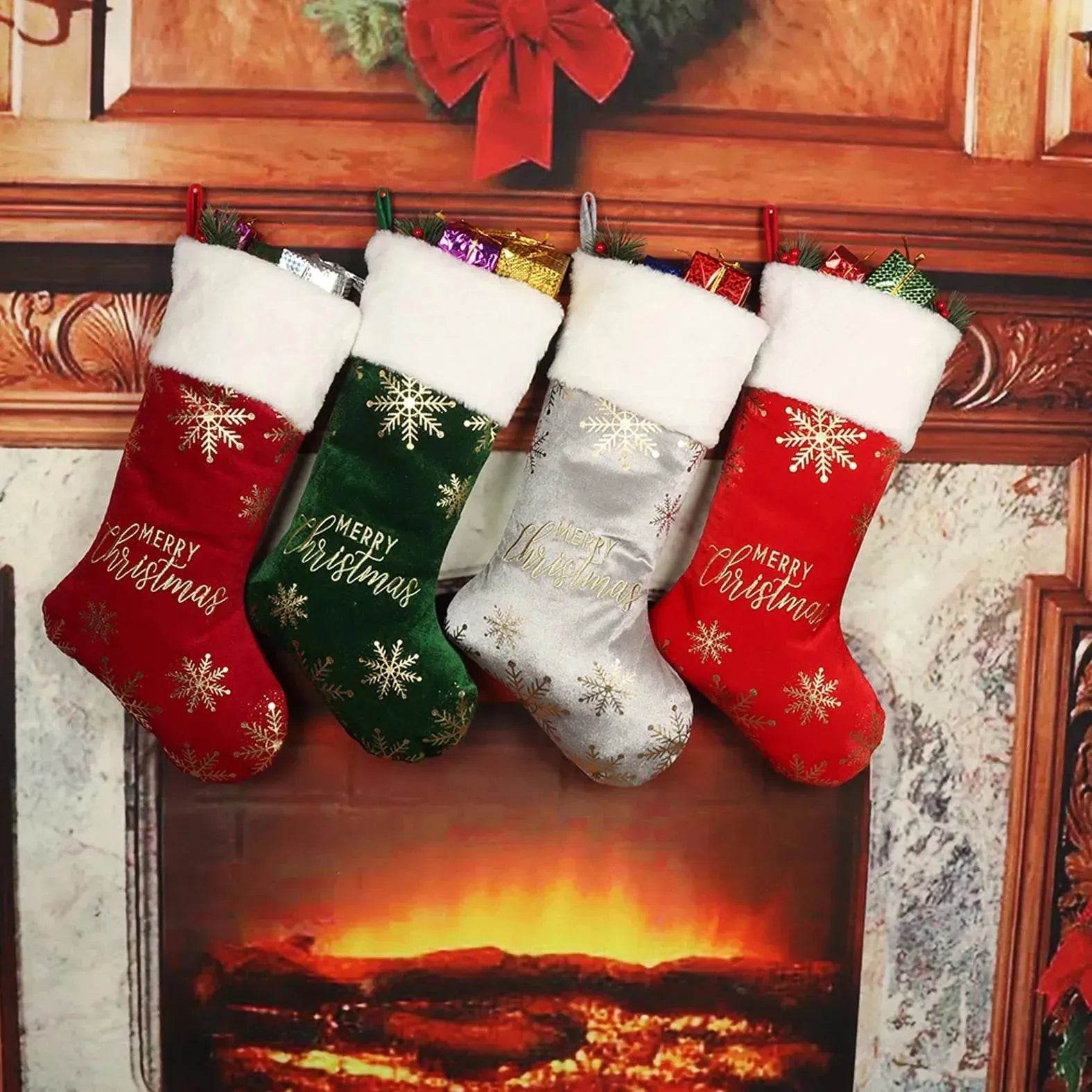 Christmas Decorative Stockings Embroidery Candy 