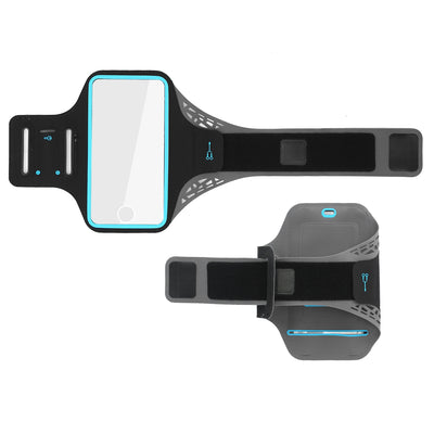Phone Armband Case Sweat-resistant Armband Phone Holder 7in Max Phone Holder Adjustable w/ Headphone Cable Key Card Holder For Running Jogging Riding 