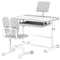 Qaba Height Adjustable Kids Desk and Chair Set with Tilt Desktop, Large Writing Board, Storage Drawer, Book Stand, Grey