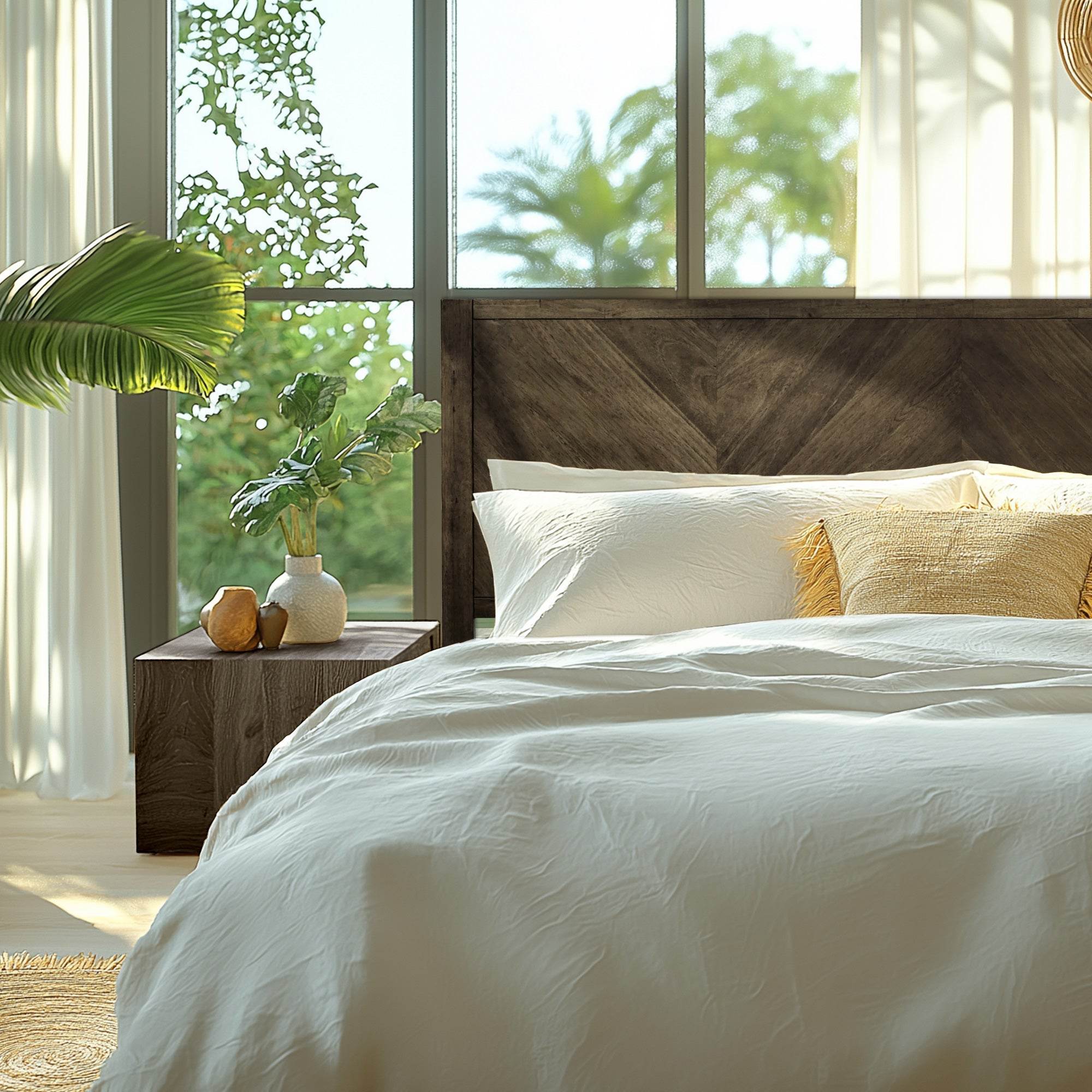 Alander Deluxe Wood Platform Bed Frame 