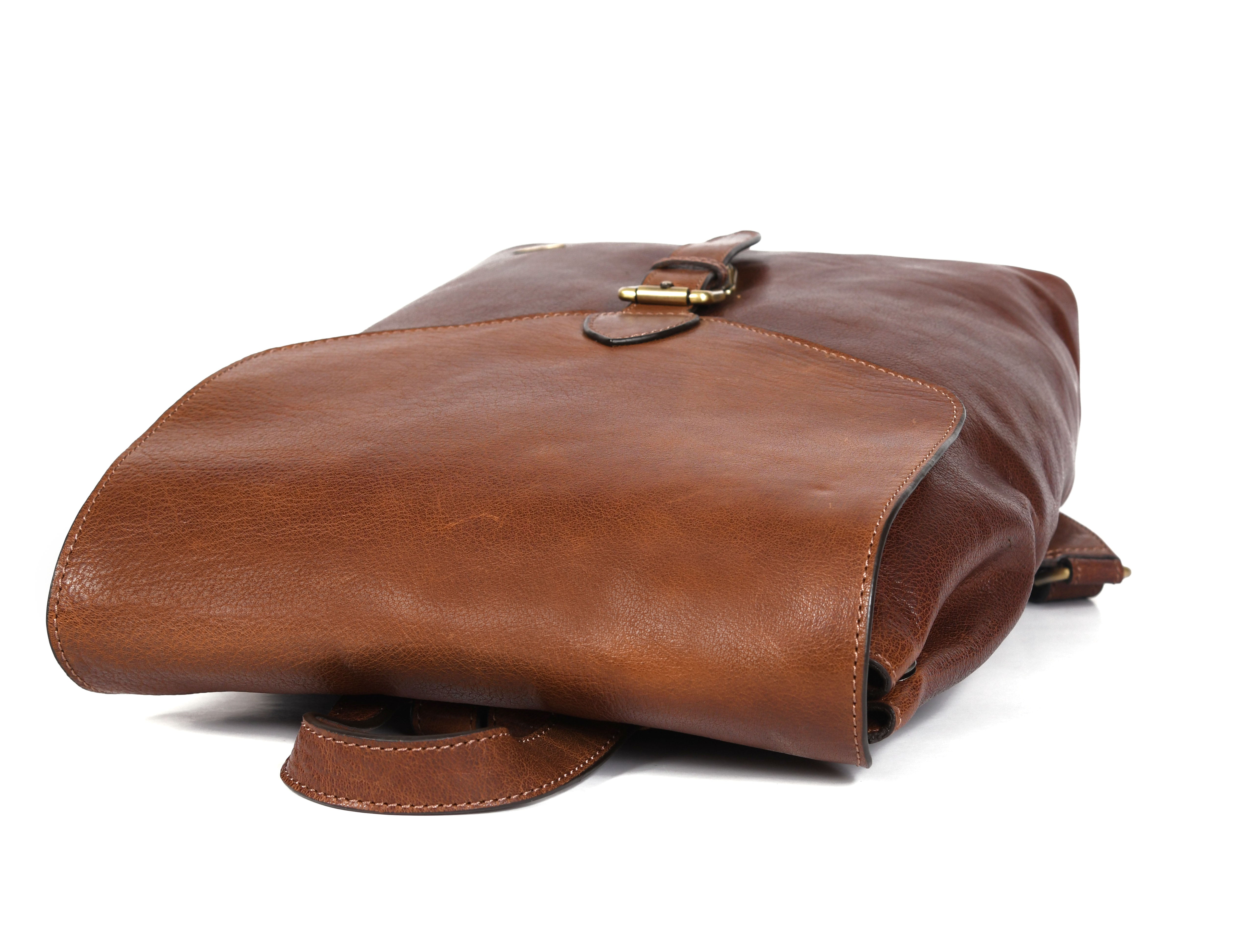 Compact European Leather Backpack – Sleek & Durable