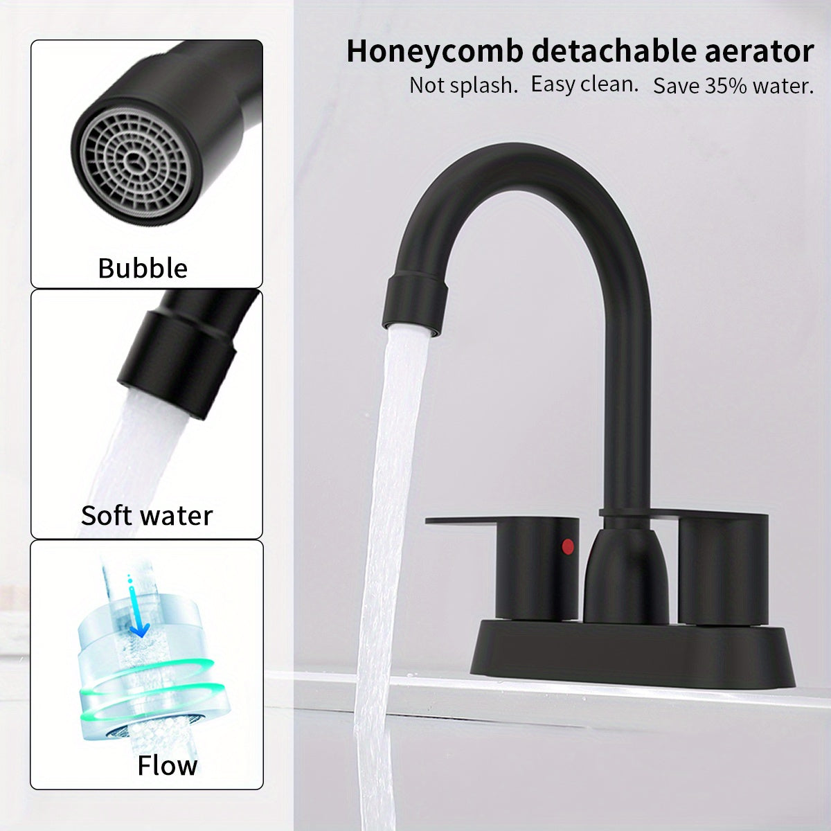 1pc Bathroom Face Basin Faucet, Bathroom Washbasin Faucet, 4 Inch Double Handle Face Basin Faucet 