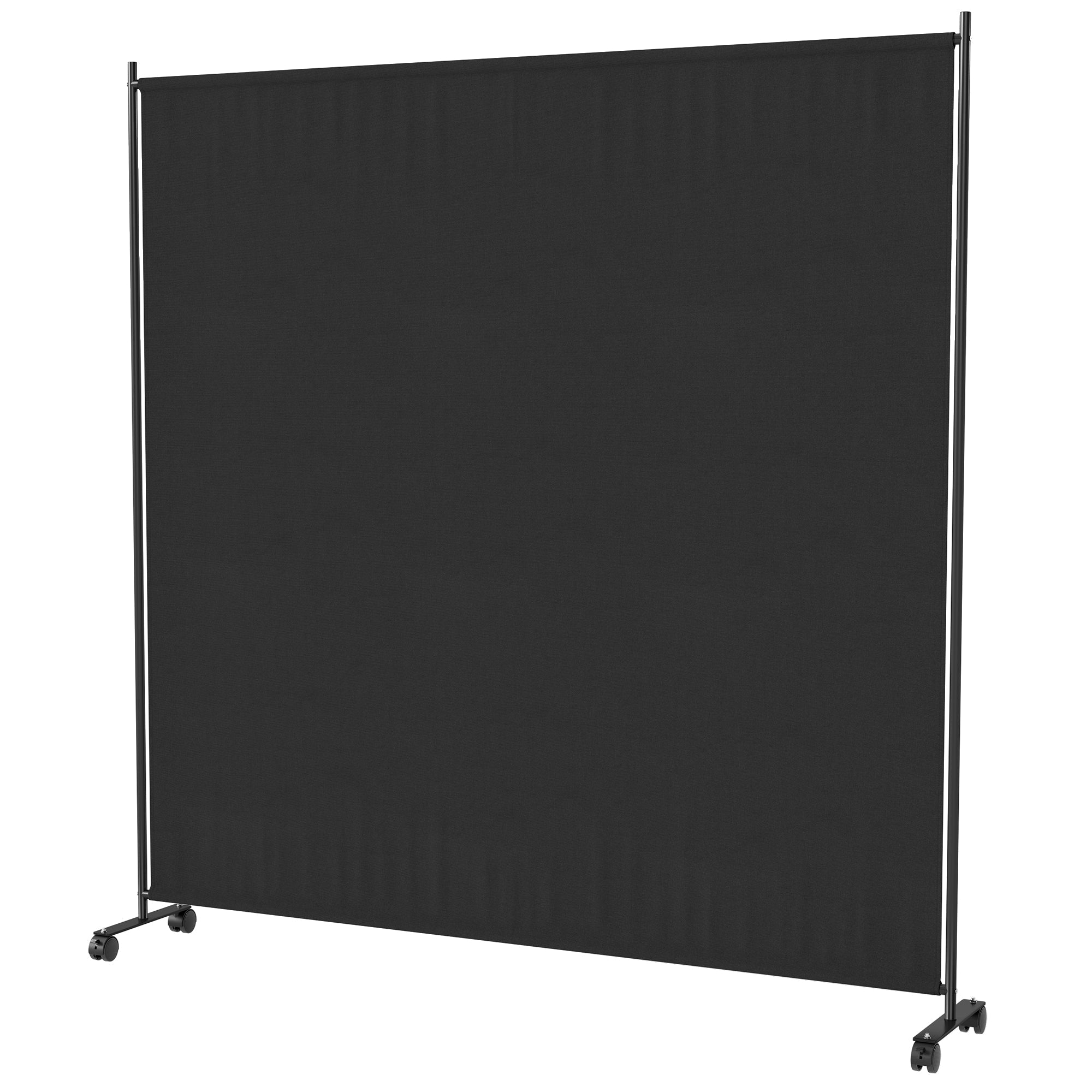 Outsunny Outdoor Room Divider with Castor Wheels, Rolling Privacy Screen for Patio Backyard Pool Hot Tub, 6ft Tall 