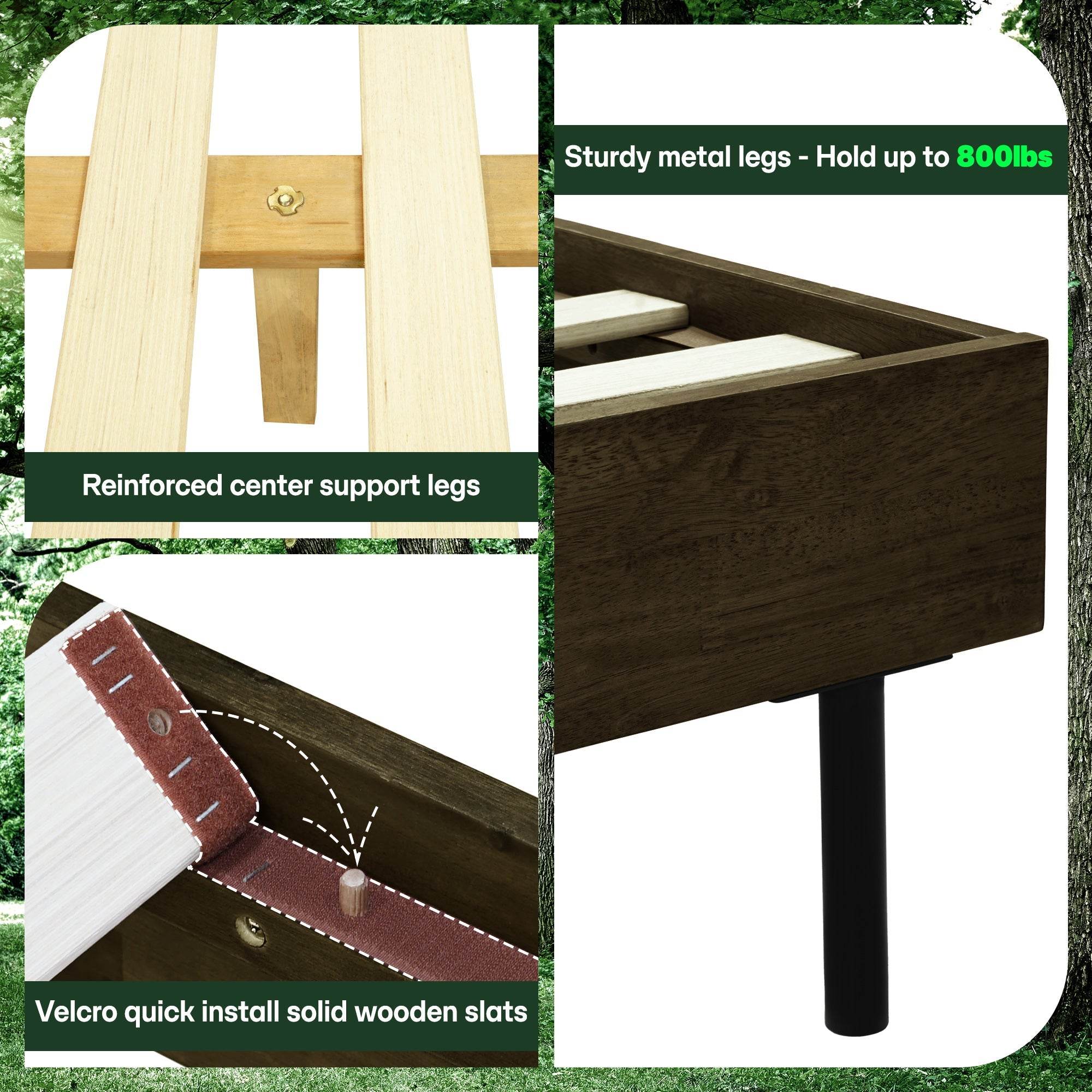 Alander Deluxe Wood Platform Bed Frame 