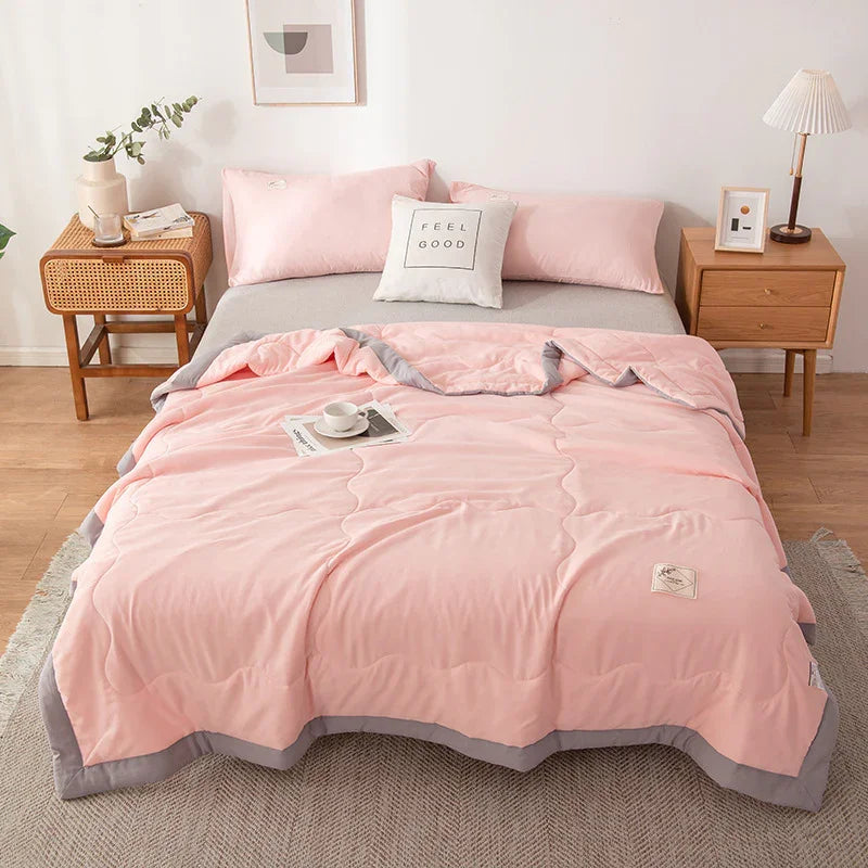 Pure Color Washed Cotton Summer Air Conditioning Duvet 