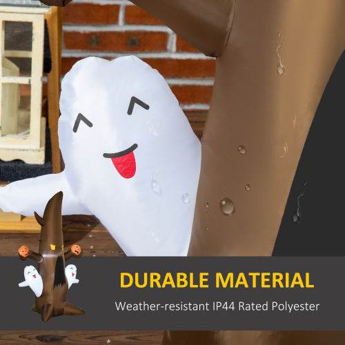 5 Halloween Inflatables Outdoor Decorations Ghost Tree With Pumpkins, Blow-Up LED Yard Decor Indoor Outdoor For Garden, Lawn, Party, Holiday 
