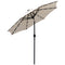 Outsunny 9ft Solar LED Patio Umbrella: Cream Outdoor Tilt Canopy with 24 Lights for Nighttime Ambiance