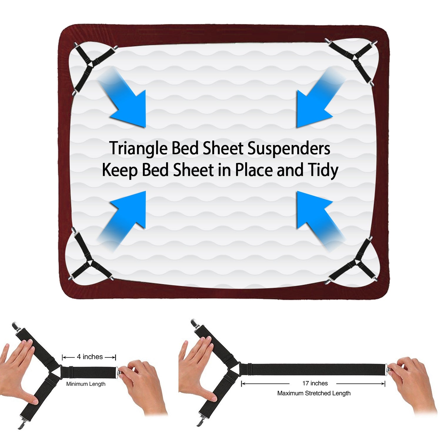 4Pcs Bed Sheet Fastener Holder Triangle Mattress Suspender Straps Grippers Clip For Covers Sofa Cushion 