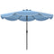 9' x 9' Round Market Umbrella with Valance, Patio Umbrella with Tilt and Crank, for Garden, Deck, Poolside, Sky Blue