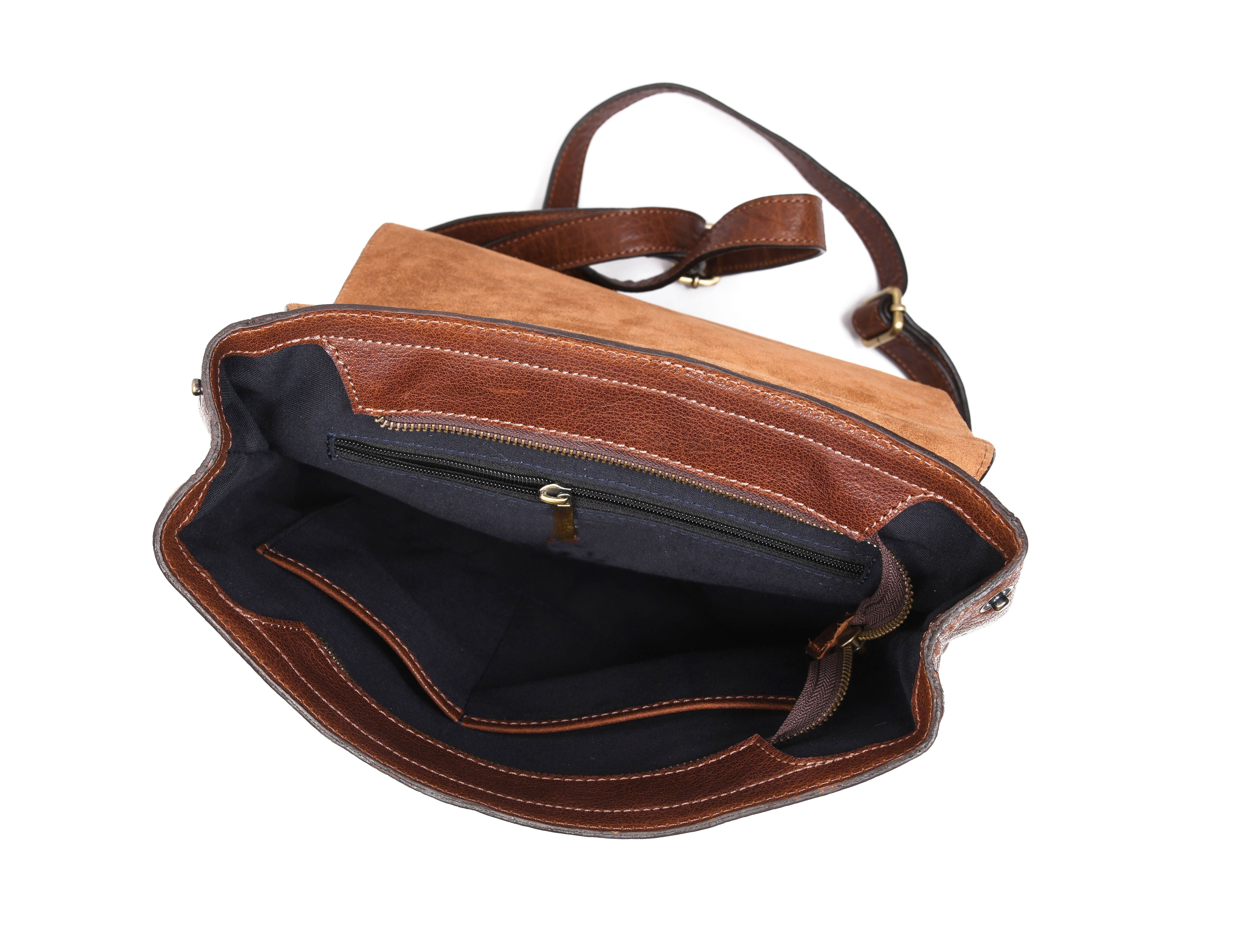 Compact European Leather Backpack – Sleek & Durable