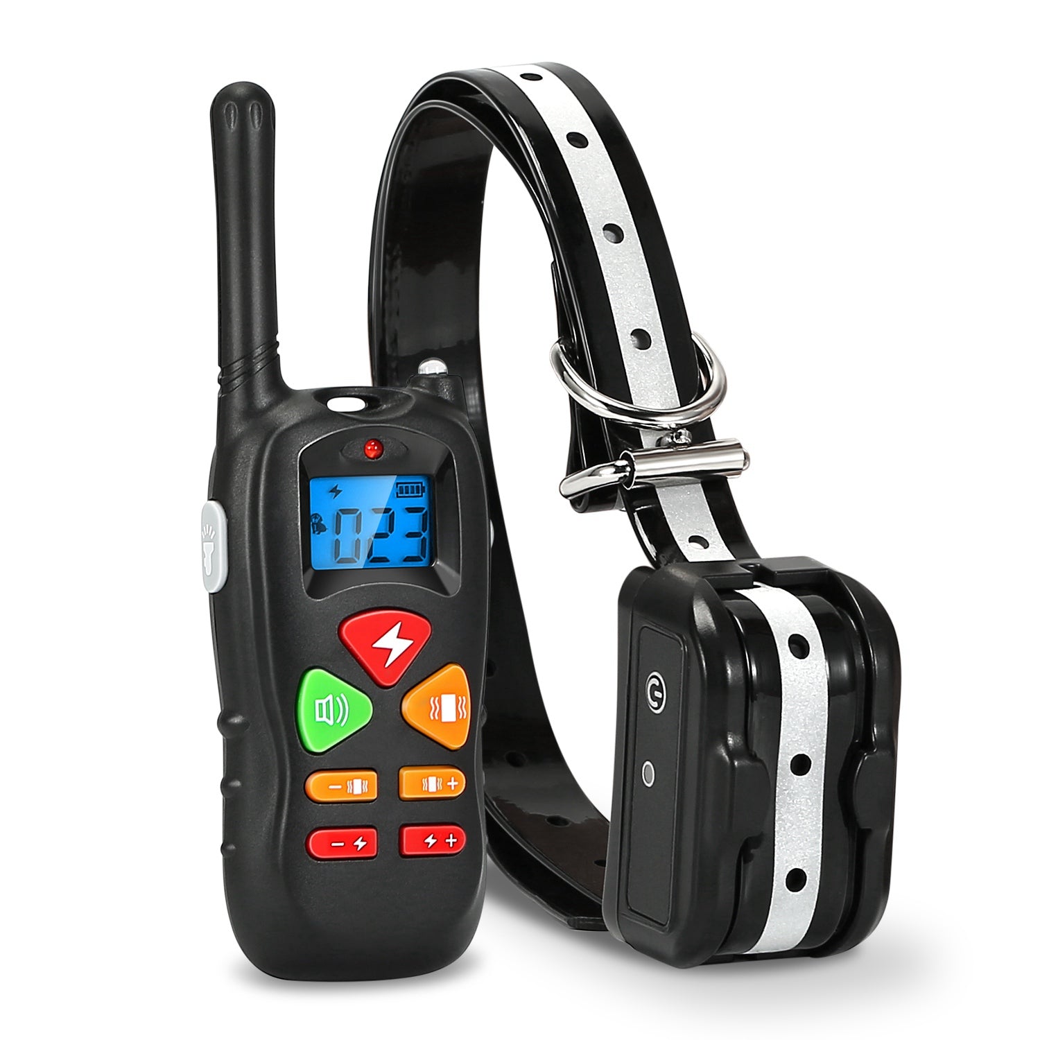 iMounTEK Dog Training Collar Dog Shock Collar with Remote IP67 Waterproof 300mAh Rechargeable 1640ft Remote Dogs Pet Trainer with LED Light Beep Vibra 