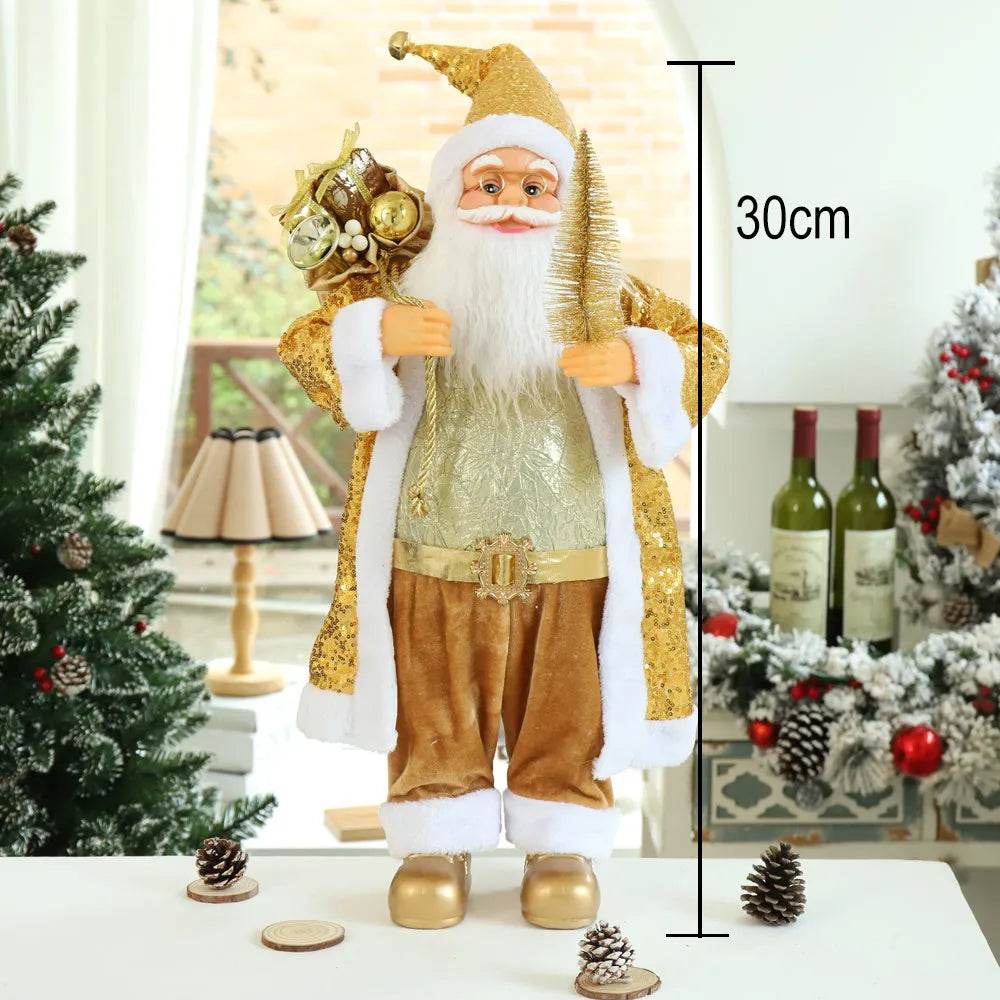 Christmas Decoration Supplies Fabric Santa Claus Doll Props Ornaments 