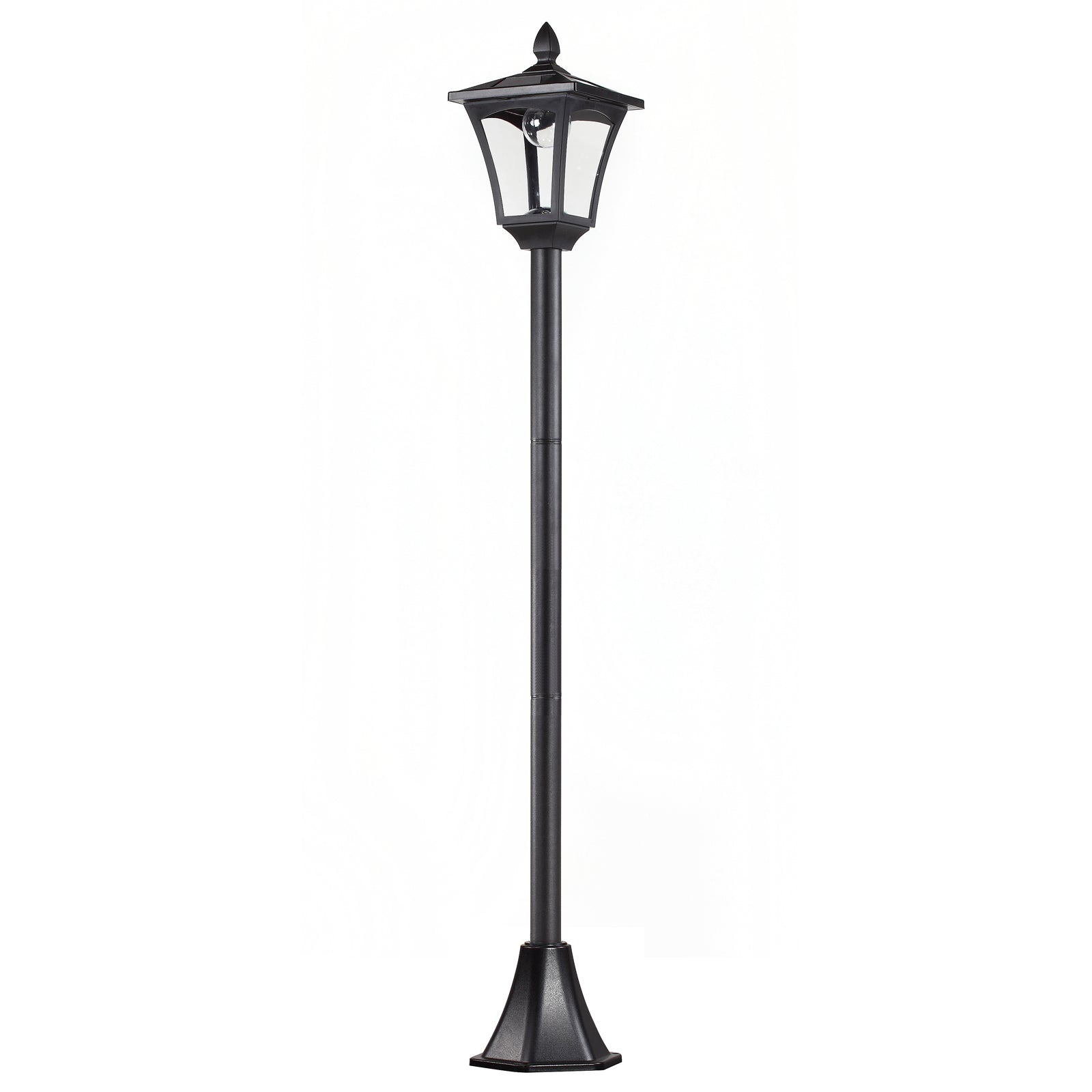 Outsunny Outdoor Garden Solar Post Lamp Light Sensor Dimmable LED Lantern Bollard Pathway Lighting 63" Tall Black 