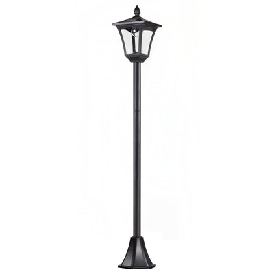 Outsunny Outdoor Garden Solar Post Lamp Light Sensor Dimmable LED Lantern Bollard Pathway Lighting 63" Tall Black 