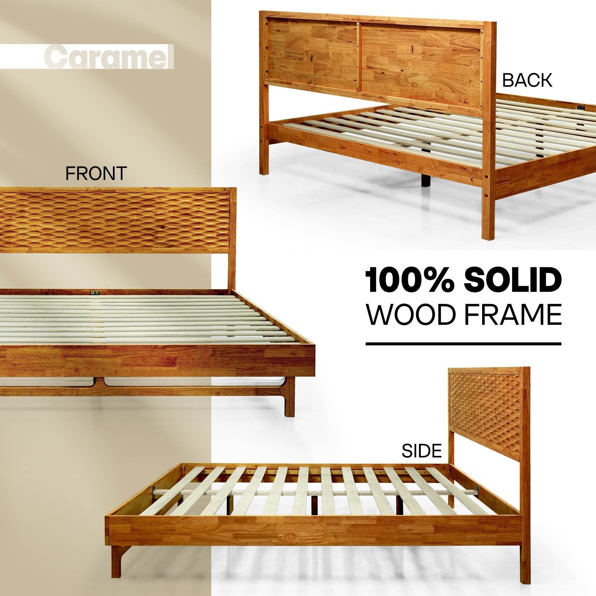 Elara Platform Bed Frame with Headboard 