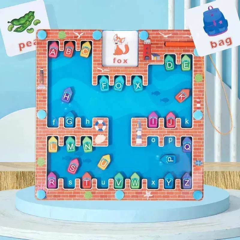 Magnetic Letters Matching Walking Parking Maze Letters Early Cognitive Montessori Educational Toys 