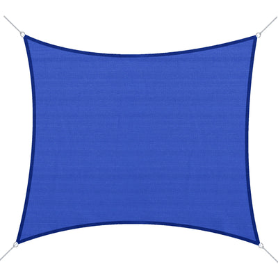 Outsunny Shaded Sanctuary: Rectangle 20'x16' Sun Shade Sail Top Cover Fabric for Outdoor Shelter, Garden, Blue with Carrying Bag 