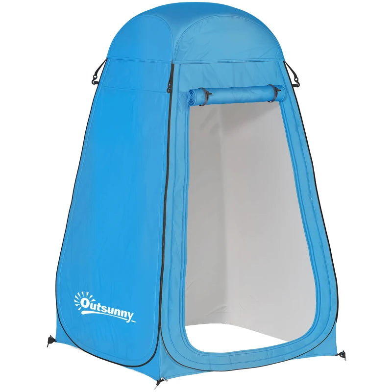 Pop Up Shower Tent, Portable Privacy Room for Outdoor Changing, Dressing, Fishing Storage with Carrying Bag, Blue