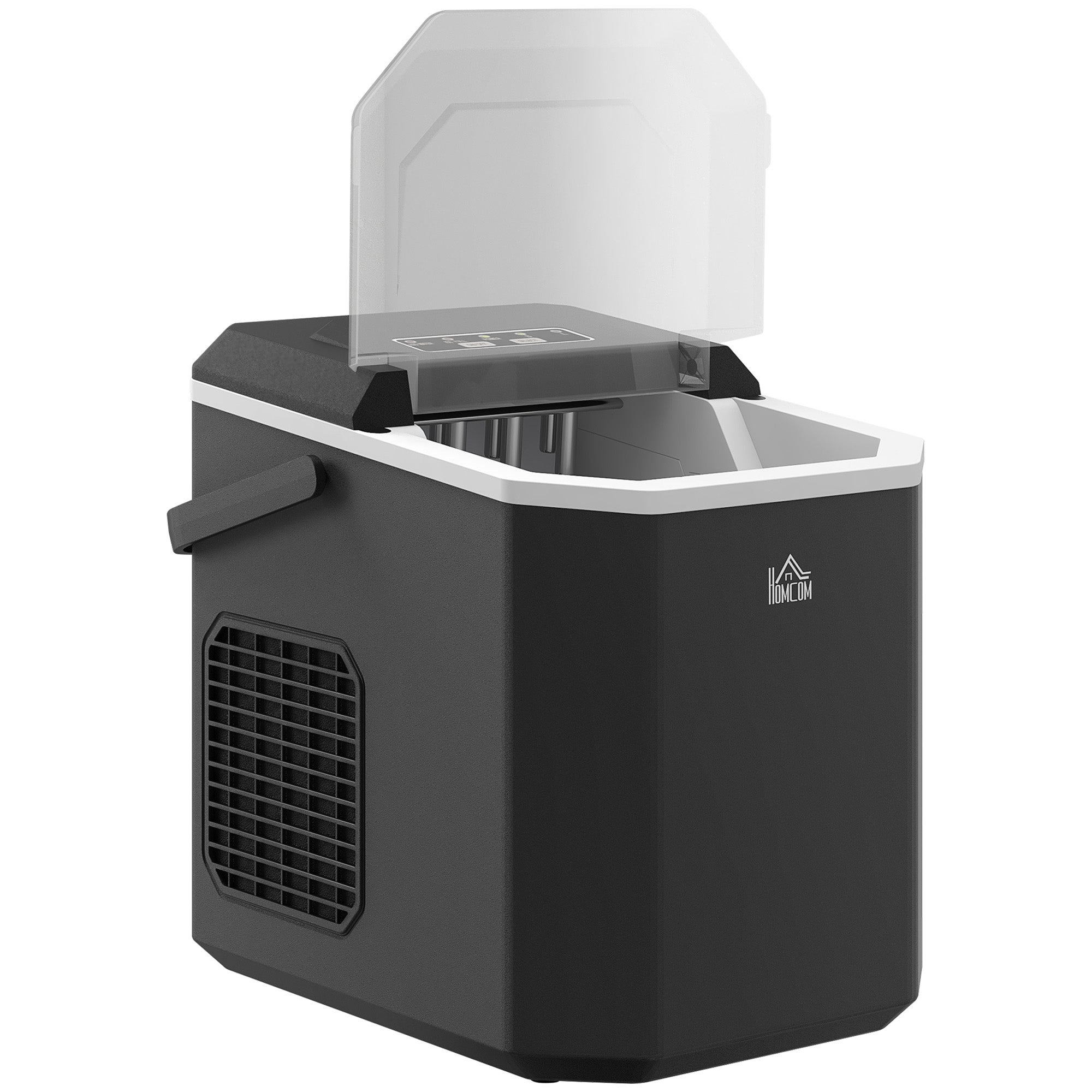 HOMCOM Ice Maker Machine Self Cleaning Portable Ice Cubes Capacity 26lbs/24Hrs 2 Bullet Ice Sizes 