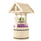 Wood Wishing Well Outdoor Wooden Planter with Hanging Bucket and Drainage Hole for Garden, Patio, Backyard, Natural