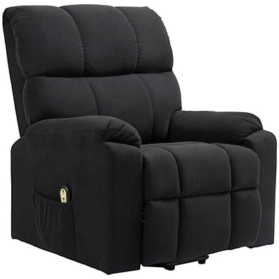 HOMCOM Lift Chair for Seniors, Microfibre Upholstered Power Recliner Chair with Remote, Quick Assembly, Black 