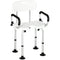 HOMCOM Shower Chair with Arms and Back, Bath Seat with Adjustable Height, Anti-slip Shower Bench for Seniors and Disabled, Tool-Free