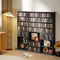 Media Storage Cabinet, 8-Tier DVD Shelf with 18 Adjustable Shelves, Holds 1032 CDs, 594 DVDs or Blu-rays, Black