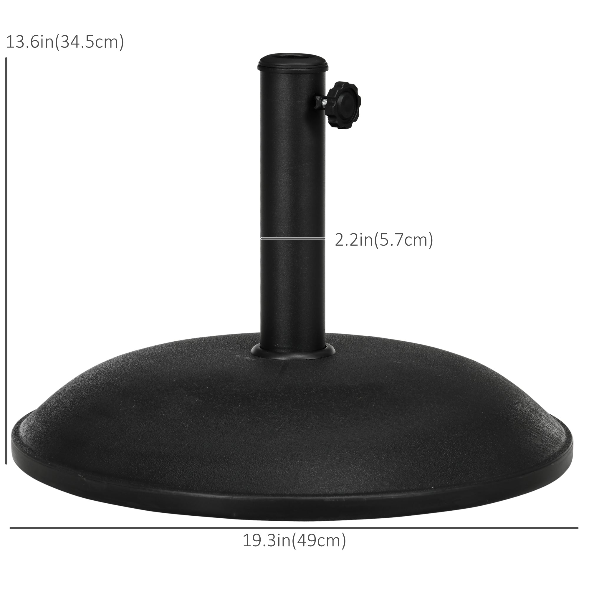 Outsunny Concrete Umbrella Base: 44 lbs 18" Round Heavy Duty Weather-Resistant Stand for Patio, Grey 