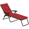 Foldable Lounge Chair, Reclining Patio Sun Lounger with 6-Position Adjustable Back, Wine Red