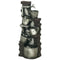 5-Tiered Faucet & Barrel Outdoor Water Fountain with LED Lights, Adjustable Flow, 39.4-inch Resin Waterfall Fountain