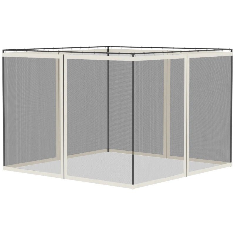 Replacement Mosquito Netting for Gazebo 10' x 13' Black Screen Walls for Canopy with Zippers