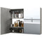 HOMCOM Wall-Mounted Bathroom Mirror Cabinet Double Door Storage Organizer Adjustable Shelf Grey