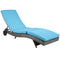 Outsunny Wicker Chaise Lounge Outdoor Adjustable 5-Level Backrest S-Shape Rattan Lounger with Cushion Wheels
