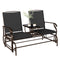 Patio Glider Rocking Chair 2 Person Outdoor Loveseat Rocker Garden Furniture Bench, Black
