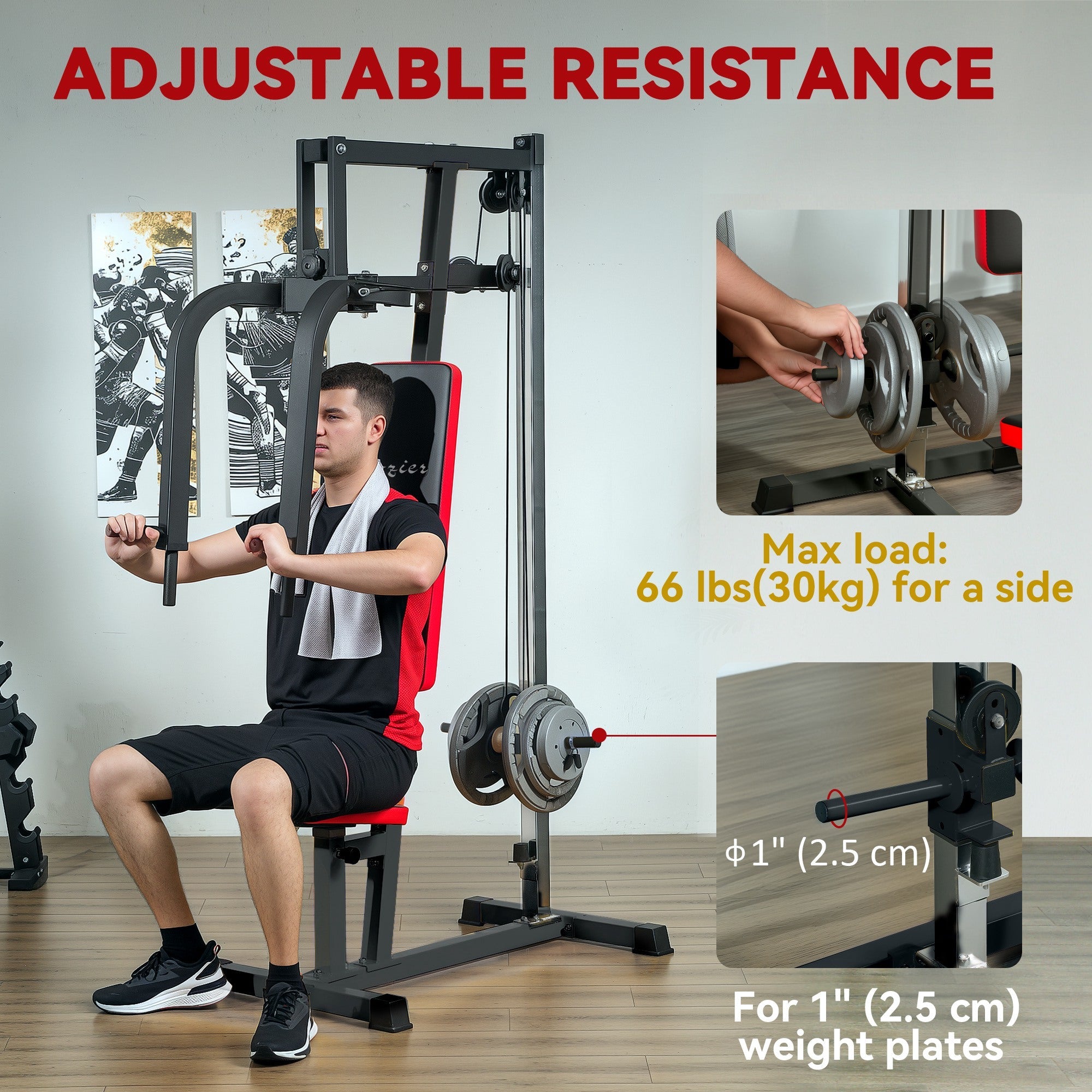 Soozier Chest Fly and Chest Press Machine for Back, Pectoral, Rear Deltoid and Shoulder Training, Black 
