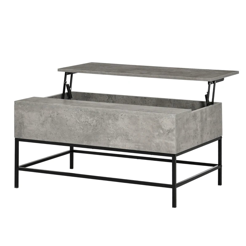 Lift Top Coffee Table with Hidden Storage Compartment Lift Tabletop Center Table for Living Room, Grey