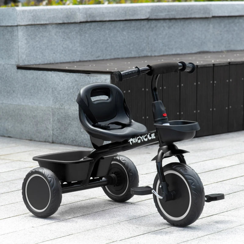 Qaba Tricycle for 2-5 Years Old, Toddler Bike with Adjustable Seat, Black
