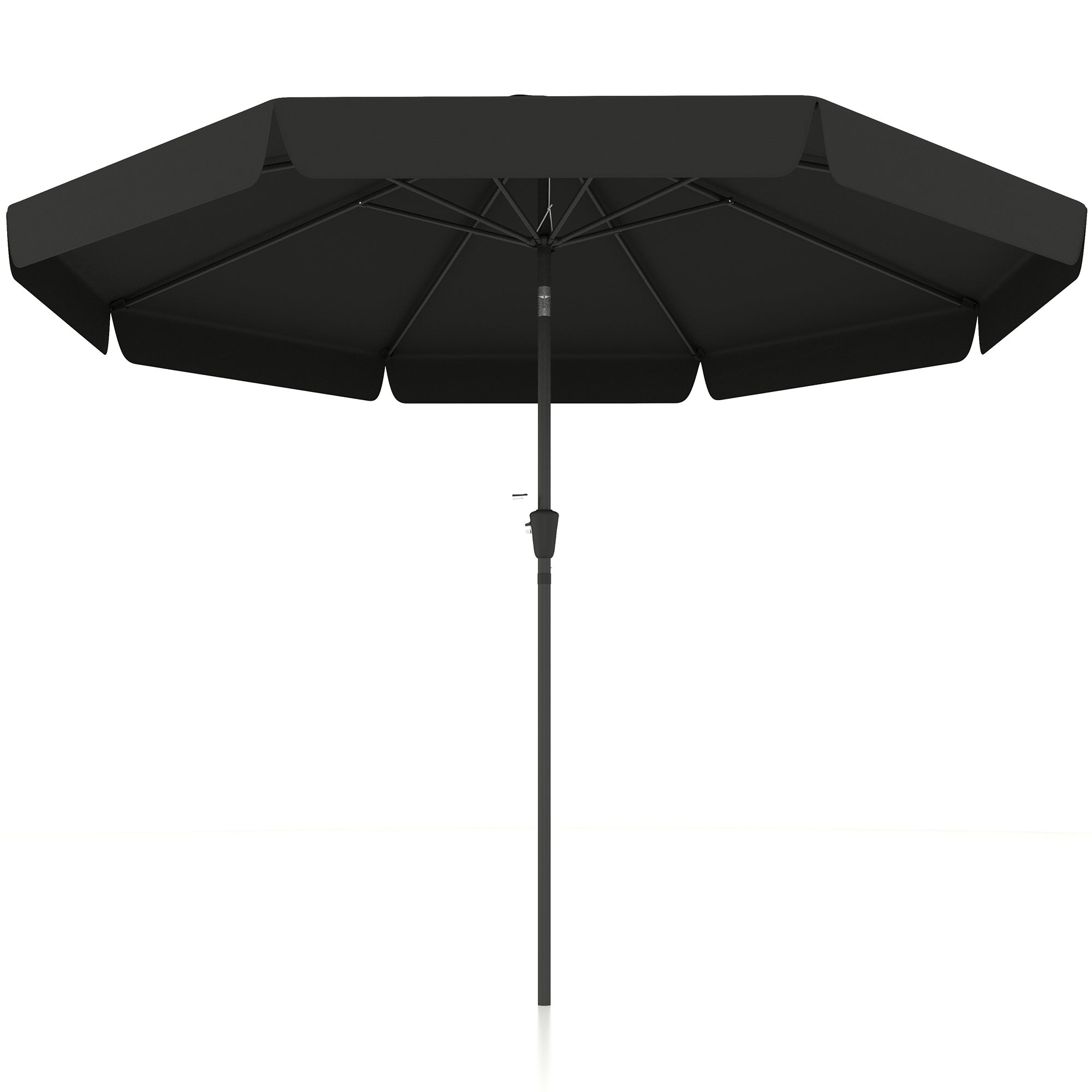 Outsunny 8.5ft Round Market Patio Umbrella: Outdoor Table Umbrella with Tilt Crank for Garden & Backyard, Black 