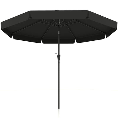Outsunny 8.5ft Round Market Patio Umbrella: Outdoor Table Umbrella with Tilt Crank for Garden & Backyard, Black 