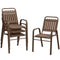 Stackable Outdoor Dining Chairs Set of 4, for Patio, Balcony, Deck, Garden, Dark Brown
