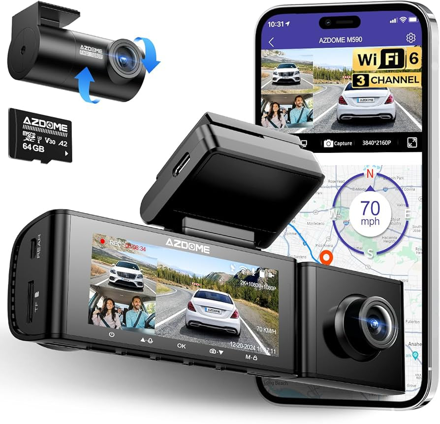 AZDOME M590 3 Channel Dash Cam 